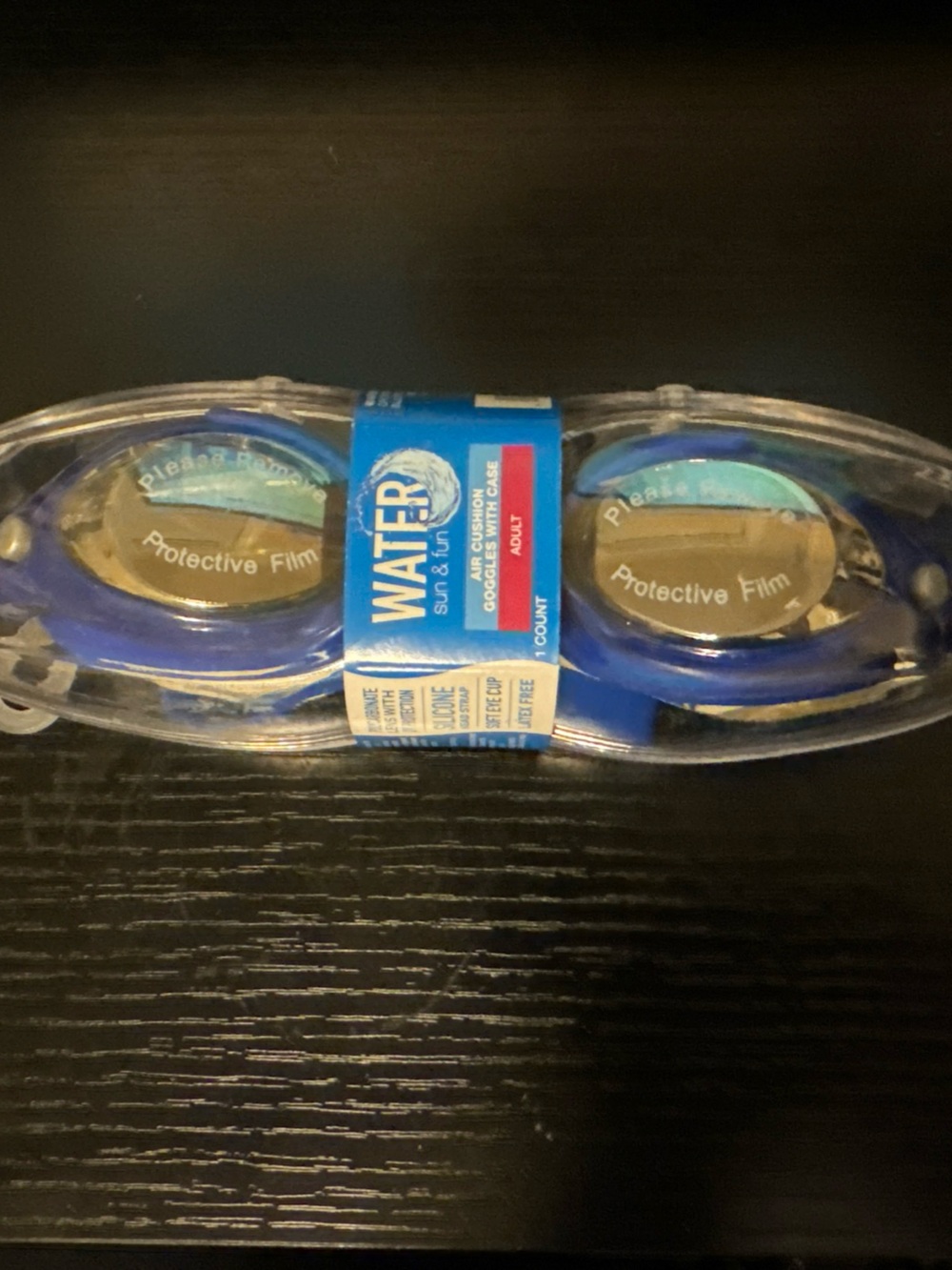 Blue Swim Goggles in Clear Case NEW
